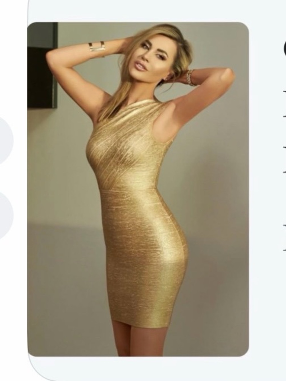 Gold One-shoulder Bodycon Bandage Mini Dress